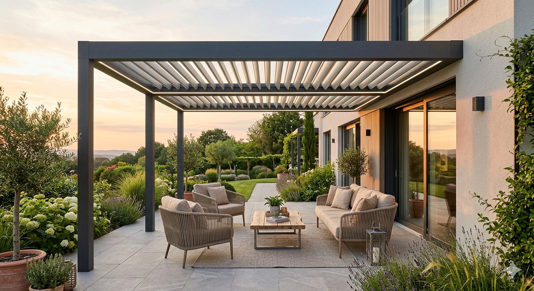 pergola bioclimatique adossee