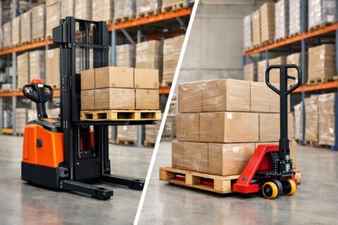 La différence entre un gerbeur et un transpalette ?